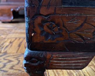 Hand-Carved Trunk. Measures 40” W x 20” D x 24” H. Photo 2 of 5.