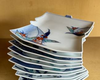 Set of 11 Asian Plates. Photo 1 of 2.