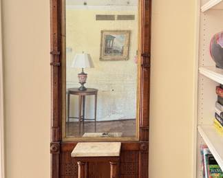 Victorian Eastlake Pier Mirror with Carrara Marble Shelf. Measures 24" W x 11" D x 88" H. Photo 1 of 4.