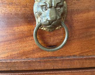 Vintage Mahogany Chest of Drawers with Brass Lion Drawer Pulls. Measures 42" W x 22" D x 40" H. Photo 2 of 3.