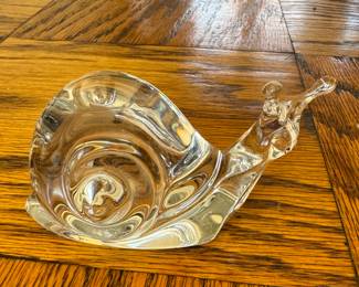 Baccarat Crystal Snails. Photo 2 of 3.