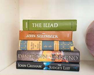 The Iliad by Homer, Short Novels by John Steinbeck, John Grishman, The Judge's List and Other Books.