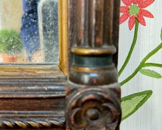 Antique Trumeau Mirror with Floral Motif. Photo 2 of 3.