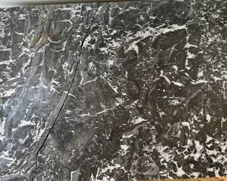 Regency Mahogany Console with Marble Top & Brass Ormolu (Top Does Have Crack). Measures 45" x 16" D x 36" H. Photo 3 of 7.