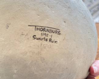 Laurel & Paul Thornburg, Swart's Ruin (Reproduction 119E-1) Mimbres Black On White Bowl. Photo 3 of 3.