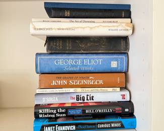 The Big Lie by D'Souza, Selected Works by George Eliot, Of Love and Other Demons by Gabriel Garcia Marquez and Other Books.