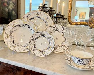 Tiffany & Co. Hand-Painted Valse Bleue Bone China. Twelve 6-Piece Place Settings. Each Set Includes Dinner, Salad, Bread & Butter, Soup, Cup & Saucer. Photo 4 of 4.