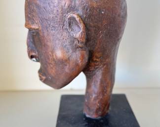 Carved Wood Head Sculpt of Man. Photo 2 of 3.