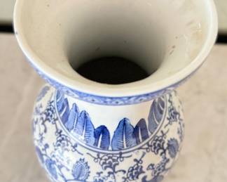 Asian Chinoiserie Vase. Measures 18" H & 8" D at Widest. Photo 2 of 3.