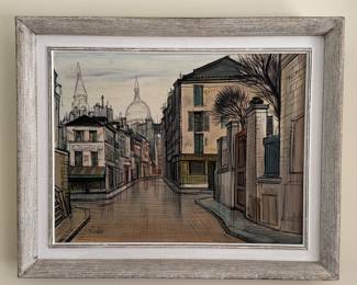 "Montmartre," View of Paris, Oil on Canvas. Signed By Artist, Paul Lambert. Measures 24 7/8" x 18"; 31" x 24" with Frame. Photo 1 of 3.