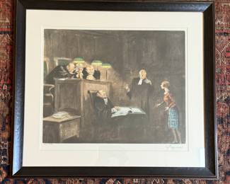 Gaston Hoffmann (French, 1883-1960) Satirical Courtroom Scenes. Signed and Numbered Etchings. Photo 9 of 11.