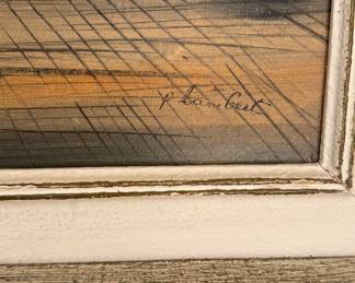 "La Place Du Tertre," View of Paris, Oil on Canvas. Signed By Artist, Paul Lambert. Measures 24 7/8" x 18"; 31" x 24" with Frame. Photo 2 of 3.