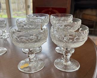 Set of 6 Waterford Crystal Clarendon Champagne Coupes.