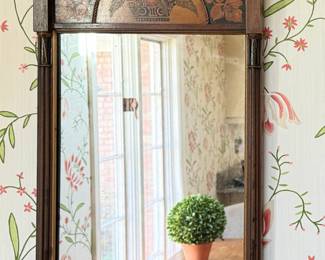 Antique Trumeau Mirror with Floral Motif. Photo 1 of 3.
