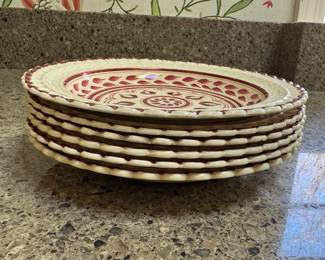 Pink & White Porcelain Plates. Photo 2 of 2.