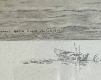 Pen & Ink on Paper. Signed by Artist, Georges Garen. Photo 2 of 3.