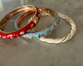 Vintage Enamel Bangles.