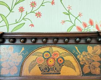 Antique Trumeau Mirror with Floral Motif. Photo 3 of 3.