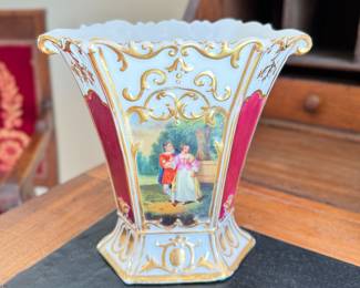 Porcelain Victorian "Fan" Vase - 2 Available. Photo 1 of 2.