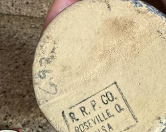 Medium Roseville Pottery Spongeware Pitcher. Photo 2 of 2.