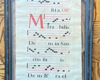 Framed Antique Georgian Chant - Double Sided.