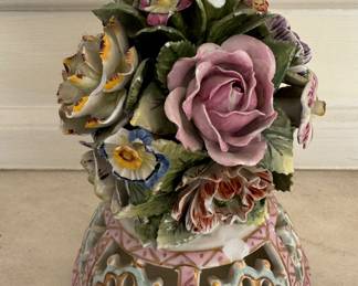 Dresden, Germany Lidded Porcelain Vase on Base - 2 Available. Photo 5 of 5.