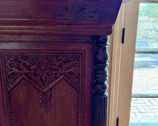Antique Gothic Revival Small Cabinet. Measures 43” W x 21.5” D x 48” H. Photo 2 of 4.