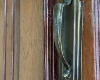 Mud Room in a Cabinet! Antique Cabinet Armoire with Blend of Gothic Revival and Federalist Styling. Interior Outfitted with Hooks For Hanging Coats. Measures 48” W x 15” D x 84” H. Photo 3 of 5.