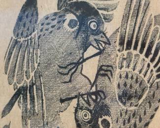 Chinese Woodblock Prints - 2 Available. Framed in Gilt Faux Bamboo Frame. Photo 7 of 9.