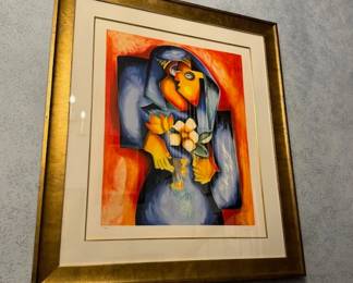 Alexandra Nechita, Lithograph, 'Silent Water Lily'