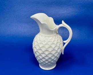 Belleek scalloped white pitcher FIRST mark