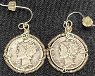 Liberty Dime Earrings 1926 1941 Dates