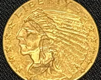 1925D US Indian Head $2.5 Dollar Gold Coin