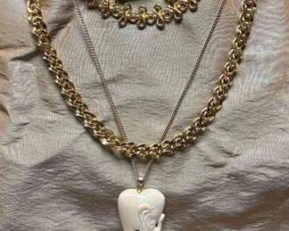 Napier Faux Gold Necklace, Elephant Theme Jewelry Other Pieces