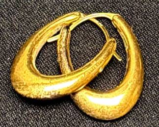 10k Stamped Hoop Earrings
