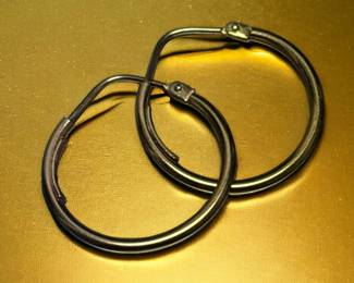 18k Gold Stamped Hoop Earrings