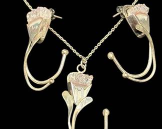 Sterling Wrapped Crystal Jewelry Set