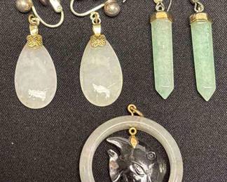 Jadeite Earrings Pendant