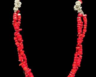Vibrant Red Natural Bead Necklace
