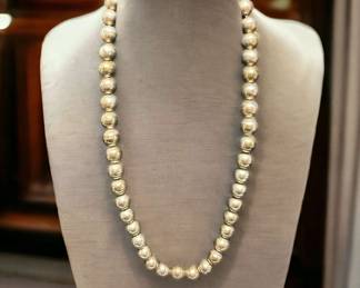 CALDERON ATACHI Sterling Navajo Pearl Necklace