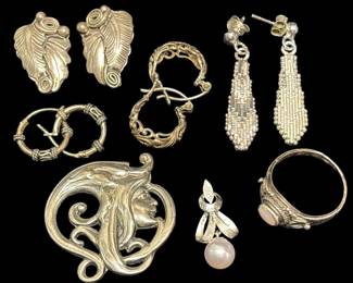 Sterling Earrings Other Pendants, Rings Brooches