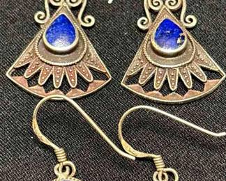 Sterling And Lapis Earrings