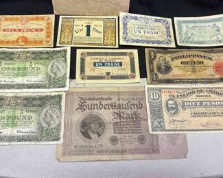 Vintage Antique European Currency