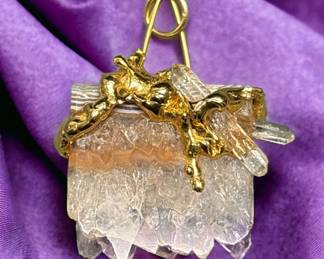 Quartz Gold Dipped Pendant