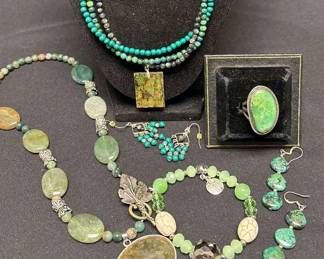 Gaspeite Ring Complementing Jewelry