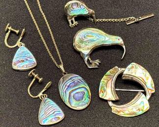 Vintage Ataahua Paua Shell Kiwi Pin Other Pieces