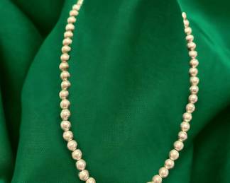 Modernist Style Taxco Sterling Silver Bead Necklace