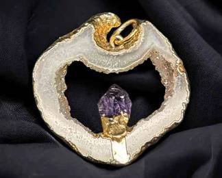 Amethyst Gold Dipped Pendant