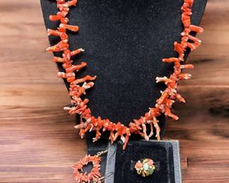 Natural Coral Matinee Necklace