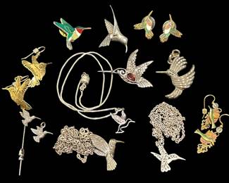 Sue B Jeweled Hummer Pin Other Humming Bird Themed Pieces